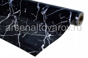 Клеенка столовая тканевая основа Парадиз (1 м*1,4 м) Черный мрамор (5250-6)