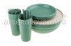 Набор для пикника пластиковый на 6 персон 25 предметов (43326743600) зеленый флэк (Бытпласт)
