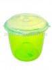 Ведро пластиковое 10 л для пищевых с крышкой Дельфин (02027) зеленое прозрачное (Ар-Пласт) 