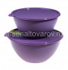 Набор мисок пластиковый (2 шт) 2 л 3,2 л с крышками Риччи (С862ФИЛ) фиолетовый (Мартика)