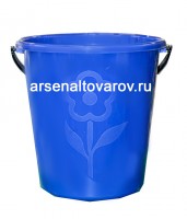 Ведро пластиковое 12 л для пищевых Ромашка (02014) синее (Ар-Пласт)