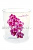 Кашпо для орхидеи пластиковое 1,8 л 13,5*15 см с поддоном прозрачное (М1604) (Башкирия) 